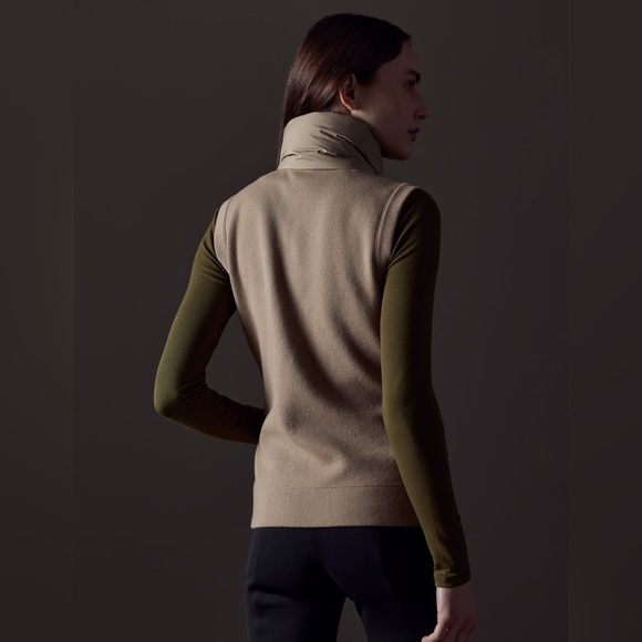 NWT $525 Aether Phase Vest Women’s XL Chinchilla Brown Cashmere Goose Down - Picture 3 of 15